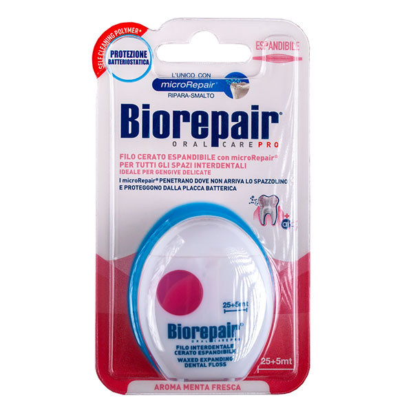 1167610aa17b0813233fe82d99403e41_072921174542.jpeg Biorepair Зубная нить Filo Cerato Espandibile вощеная расширяющаяся, 30 м 1