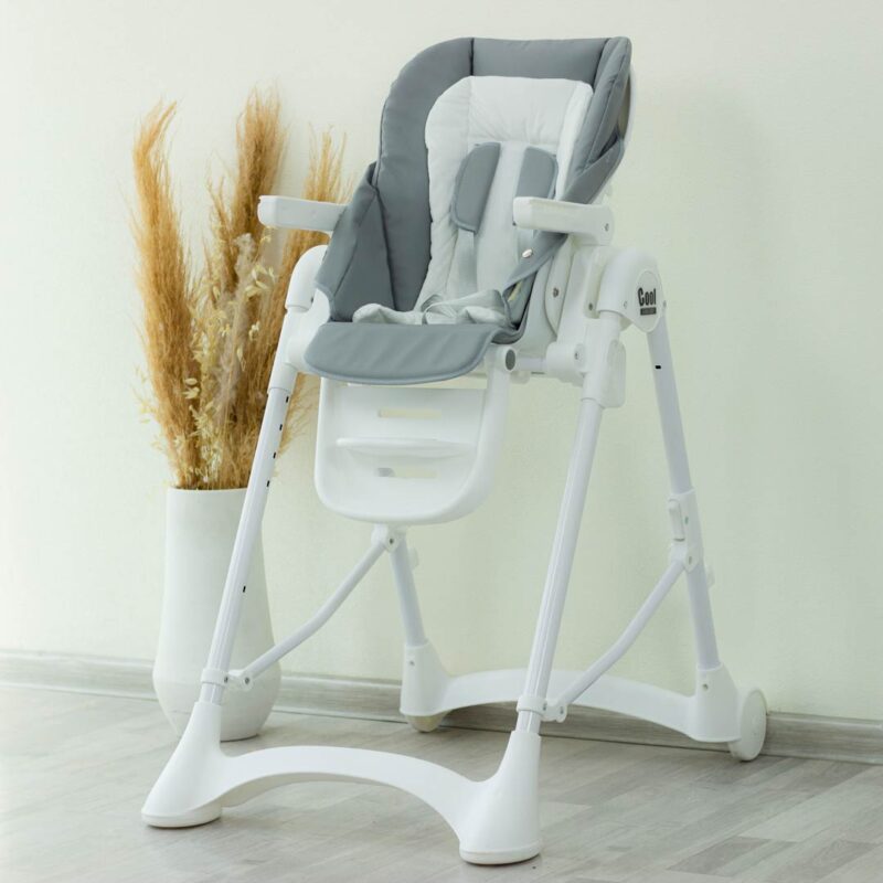 Cool guy Стульчик для кормления Baby high chair Grey 6+ мес с 2мя колесами 6