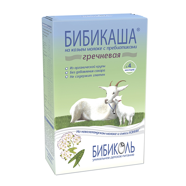 Каша Бибиколь на козьем молоке гречневая 200 гр. 4+ мес. 1
