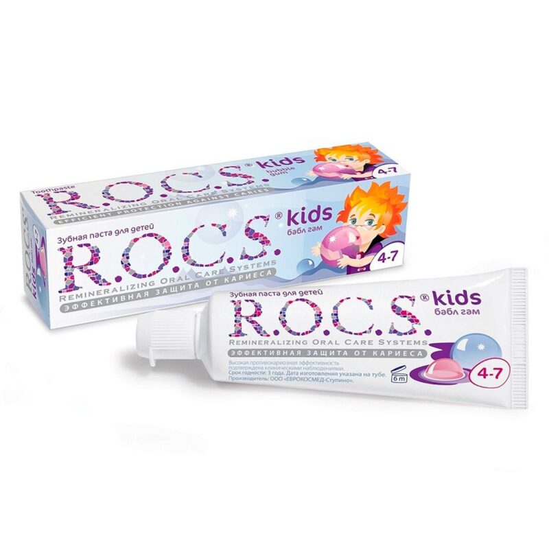 Зубная паста R.O.C.S Kids Бабл Гам для детей 4-7 лет 45 гр 1