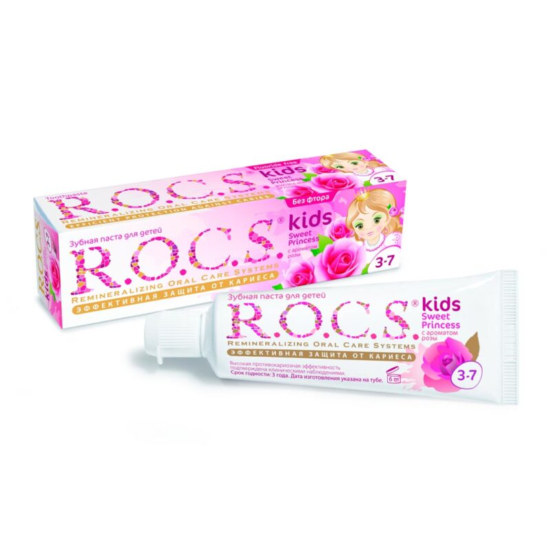Зубная паста R.O.C.S. Kids Sweet Princess с ароматом Розы 3-7 лет 45 гр 1