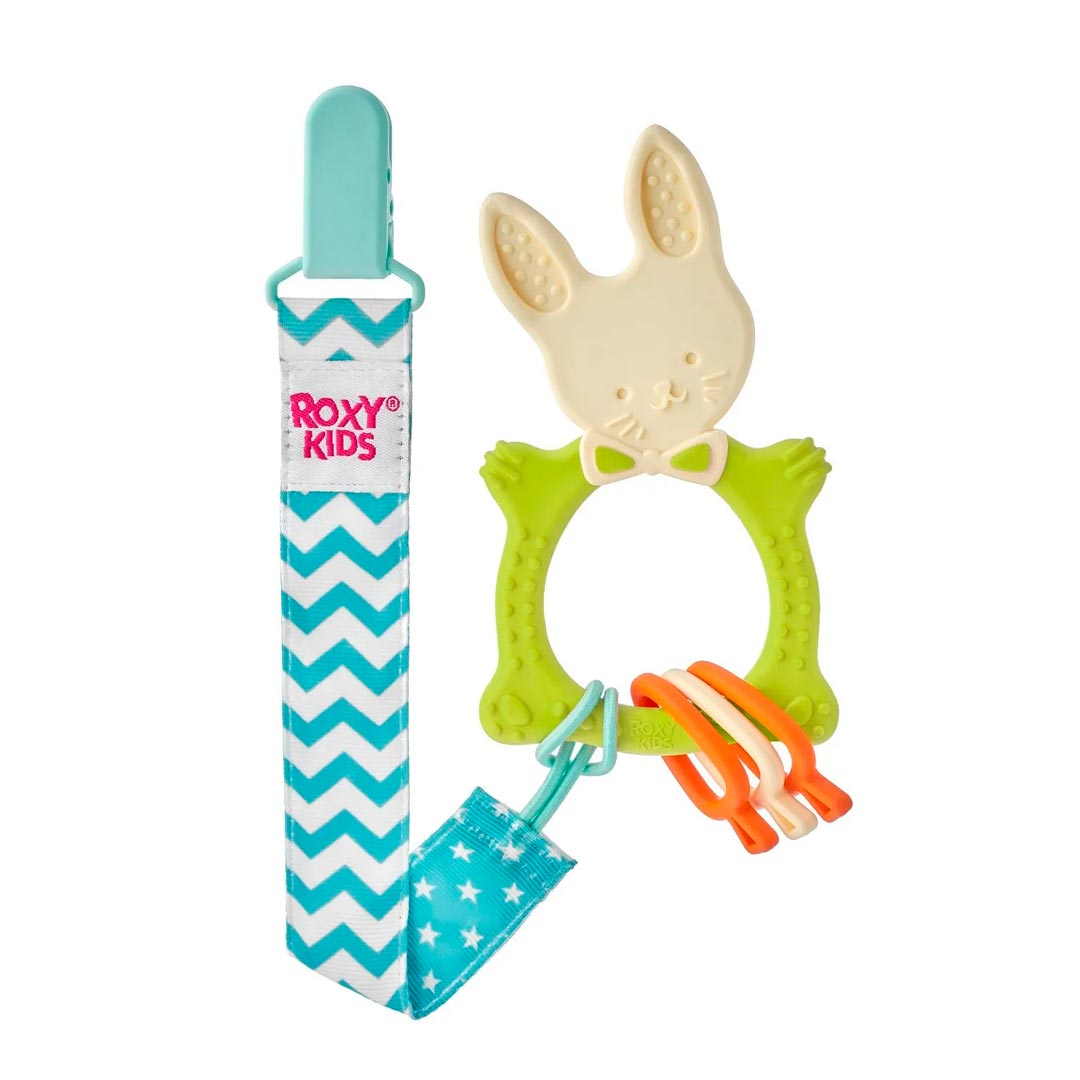 799bad5a3b514f096e69bbc4a7896cd9_010223125925.jpeg Прорезыватель ROXY-KIDS Bunny teether на держателе 3+ мес 1