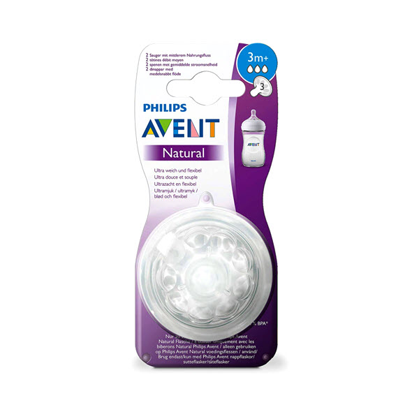 Соска Philips Avent Natural 2шт 3+мес 5