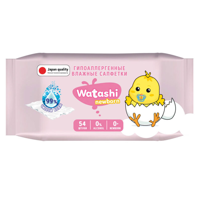 Влажные салфетки для детей Watashi 0+ мес 54 шт 1