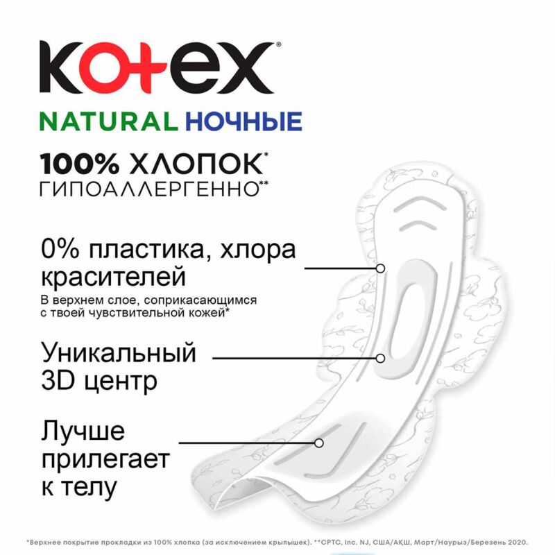 Прокладки Kotex Natural ночные 6 шт 3