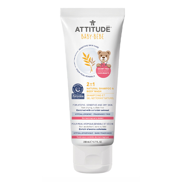 cece68f6f213bd384e66a337b38d63a4_072821174347.jpeg ATTITUDE Детский шампунь и средство для мытья тела уход за чувствительной кожей 200 мл 1