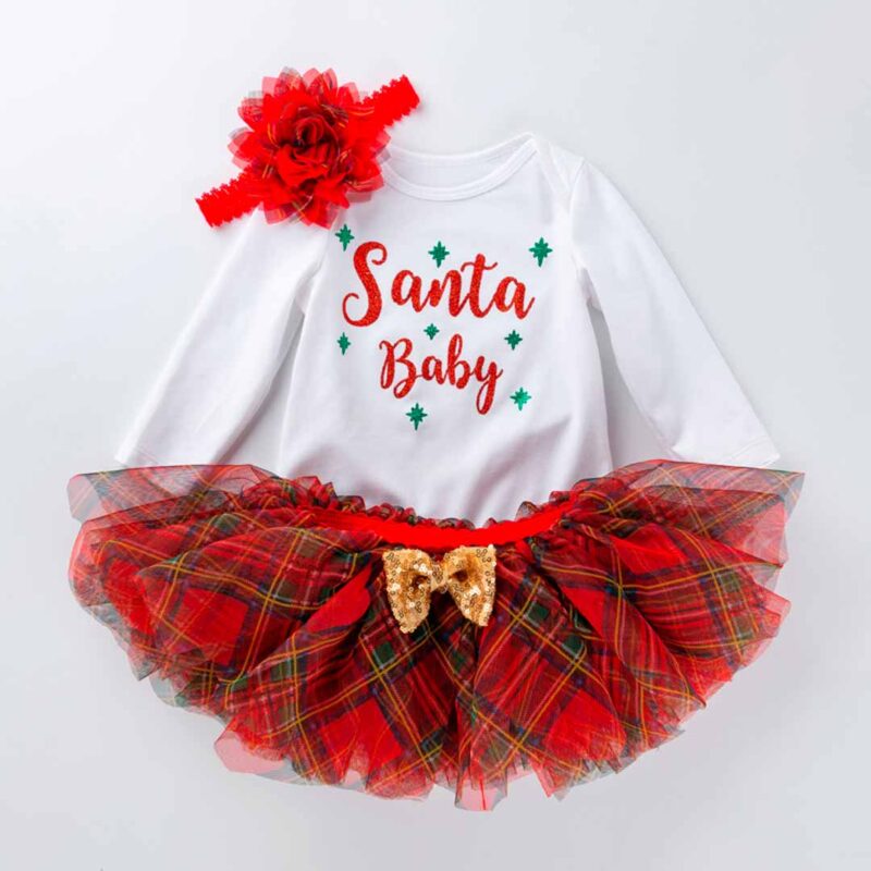 Комплект 2ка Santa Baby елочка боди + юбка 1
