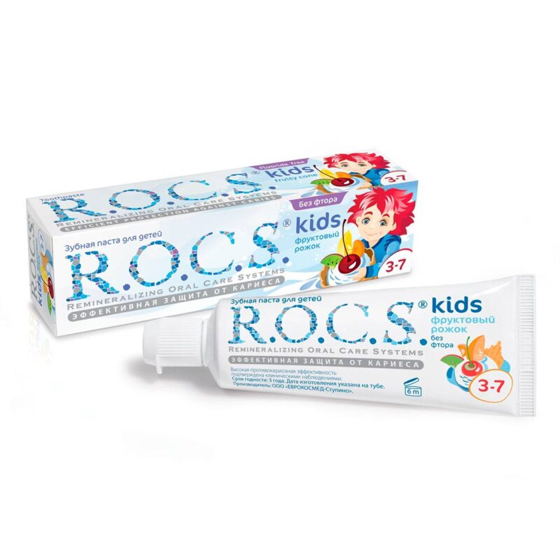 Зубная паста R.O.C.S. Kids Фруктовый рожок со вкусом мороженного 3-7 лет 45 гр 1