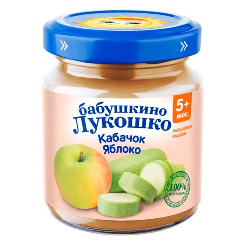 Пюре Бабушкино лукошко кабачок-яблоко 100г с 5мес+ 1