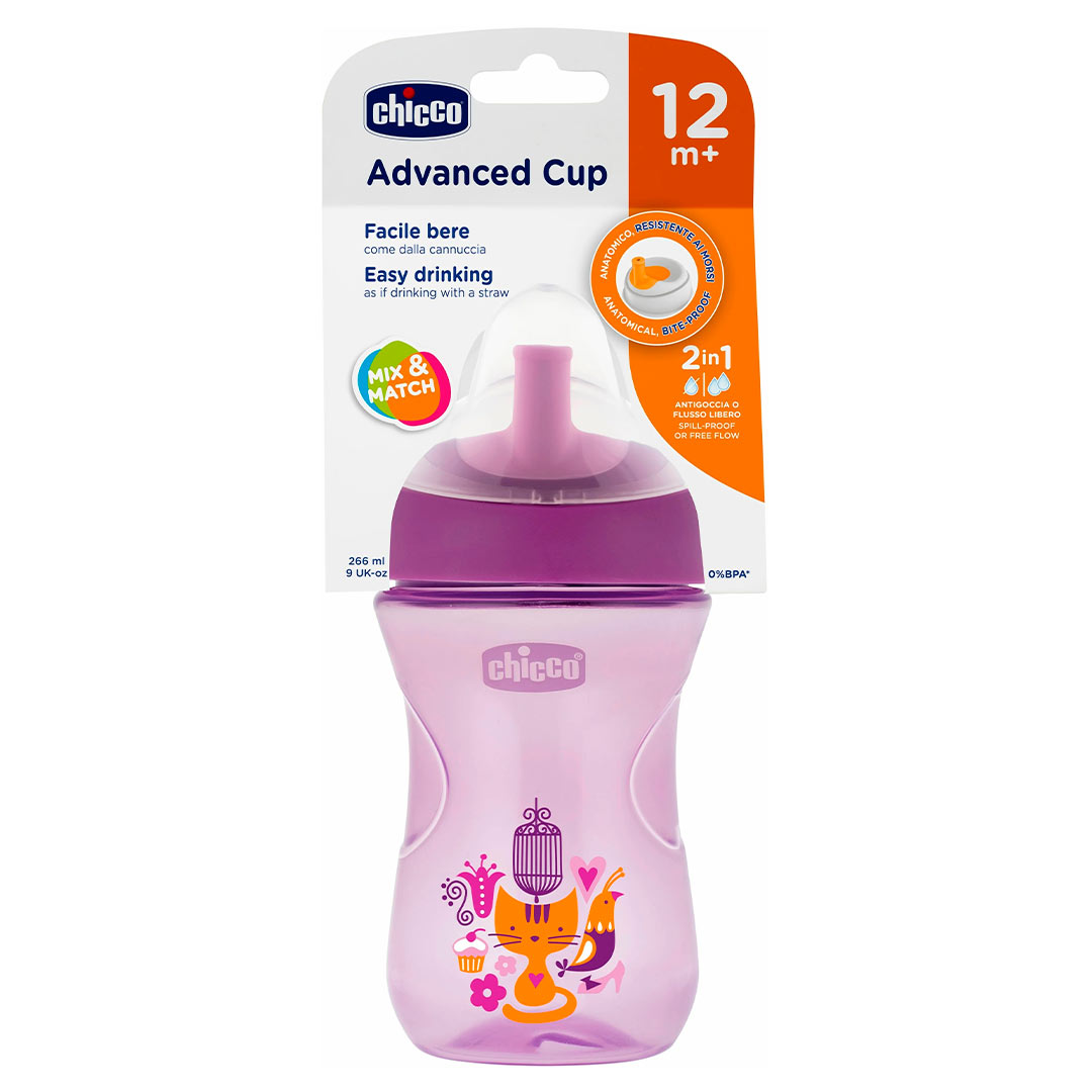 e6343320307bc2ccae4b1a9e43138655_051722192830.jpeg Чашка-поильник Chicco Advanced Cup 266 мл. 12+ мес. кошечка 1