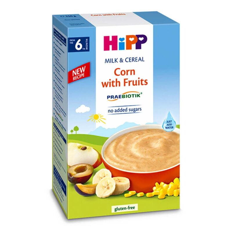 Каша HiPP молочная кукурузная с фруктами 250 гр с 6+ мес 1