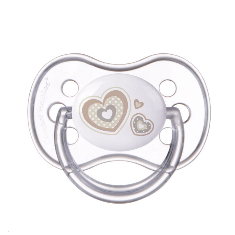 Силиконовая соска-пустышка Canpol Babies Newborn baby силиконовая с колпачком сердечка 6-18 мес 1