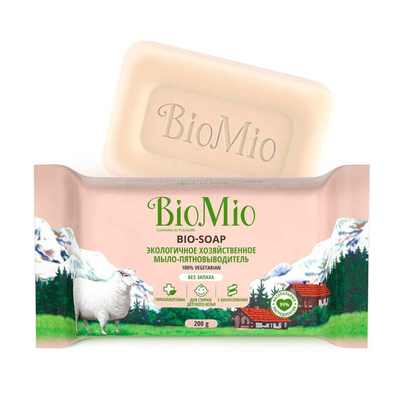 Экологичное хозяйственное мыло-пятновыводитель BioMio Bio-Soap без запаха 1