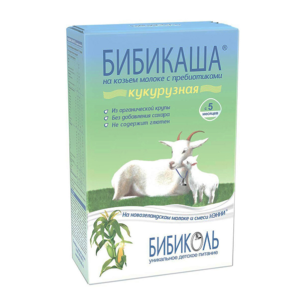 Каша Бибиколь на козьем молоке кукурузная 200 гр. 5+ мес. 1