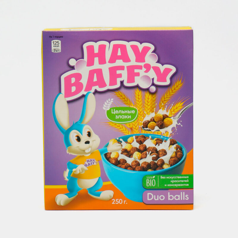 Готовый завтрак Hay Baffy молочно-шоколадные шарики 250 гр 1