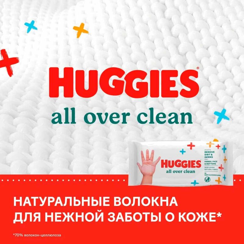 Влажные салфетки Huggies All over clean 56 шт 6
