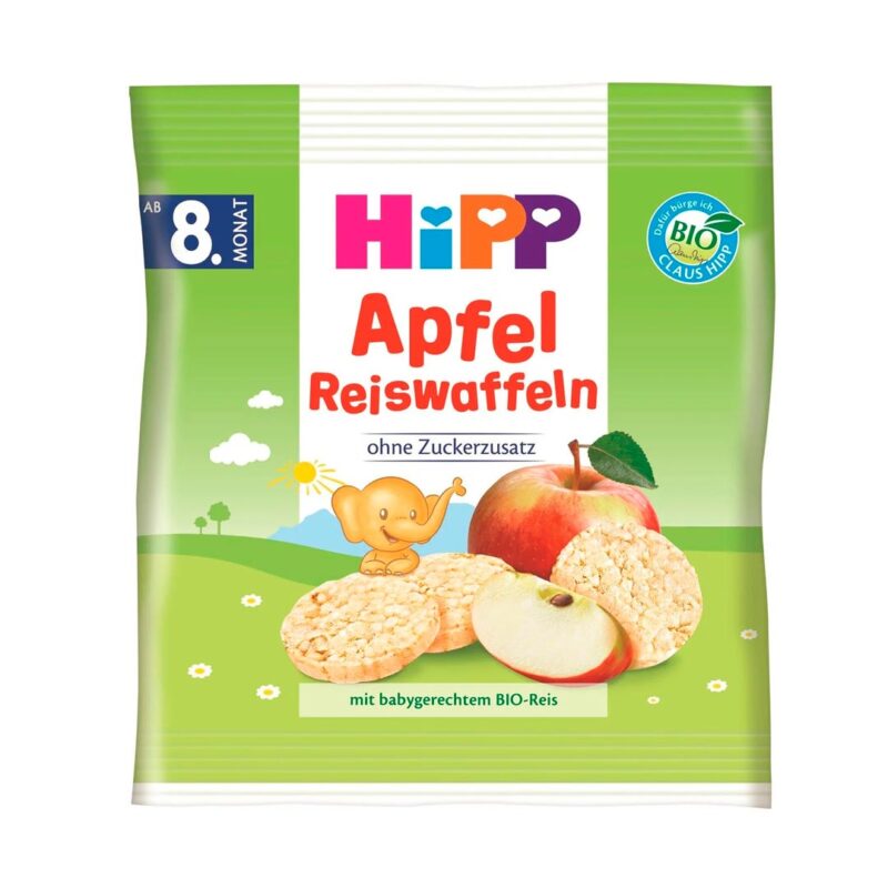 Hipp органические рисовые снеки яблоко 30 гр с 8+ мес 1