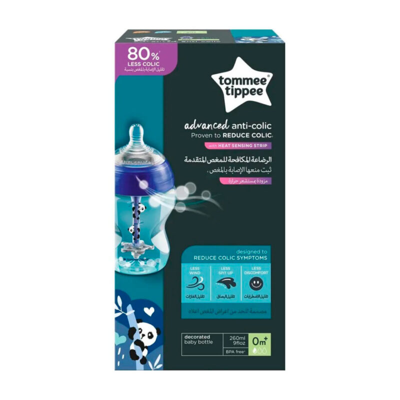 Пластиковая бутылочка Tommee Tippee Advaced Anti-colic 260 мл силикон 0+ мес норм поток panda 3