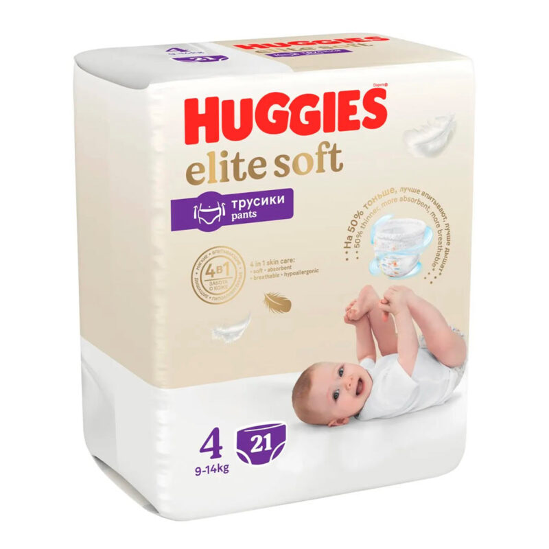 Трусики-подгузники Huggies Elite Soft 4 (9-14 кг) 21 шт