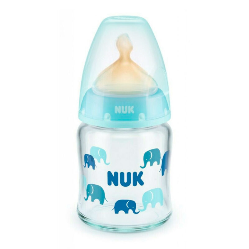 Стеклянная бутылочка NUK First Choice+ 120 мл 0-6 мес Латекс Слоники 1