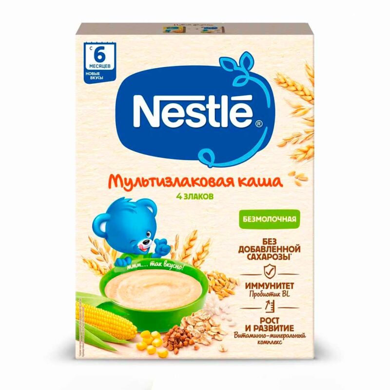 Каша Nestle 4 злака безмолочная 200 гр с 6+ мес 1