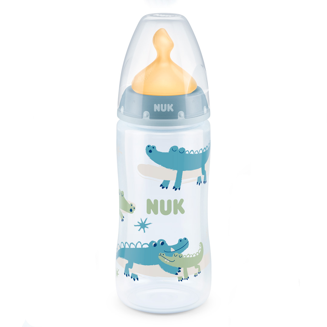 9a8fe7d9f0a2e30fc58074088ad20189_062123170640.jpeg Бутылочка NUK First Choice+ 300 мл 0-6 мес Латекс Крокодил 1