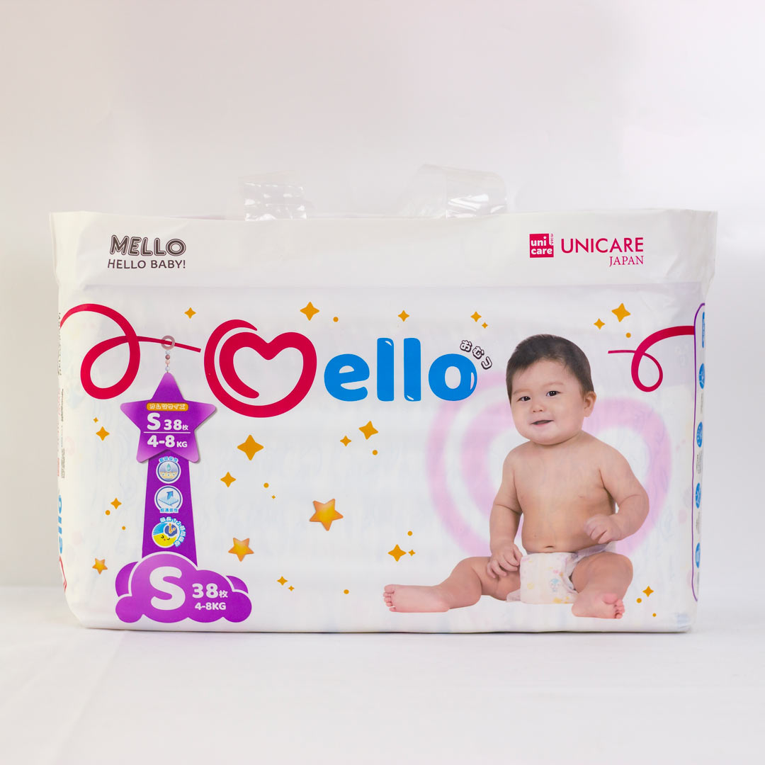 156005c5baf40ff51a327f1c34f2975b_073123162053.jpeg Подгузники Mello S 4-8 кг 38 шт 1