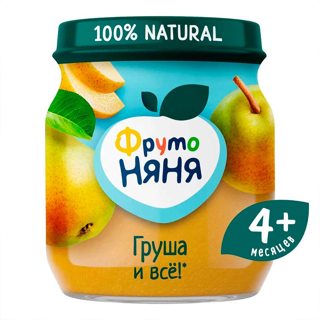 6c74447ed6bef1399f593aba790fafbb_080123171449.jpeg Пюре ФрутоНяня груша 100 гр с 4+ мес 1