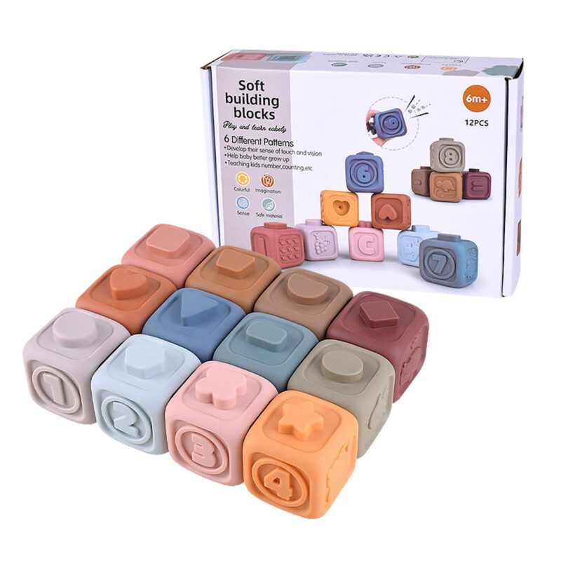 Набор развивающих мягких кубиков 12 шт Soft building blocks 3+ мес 1
