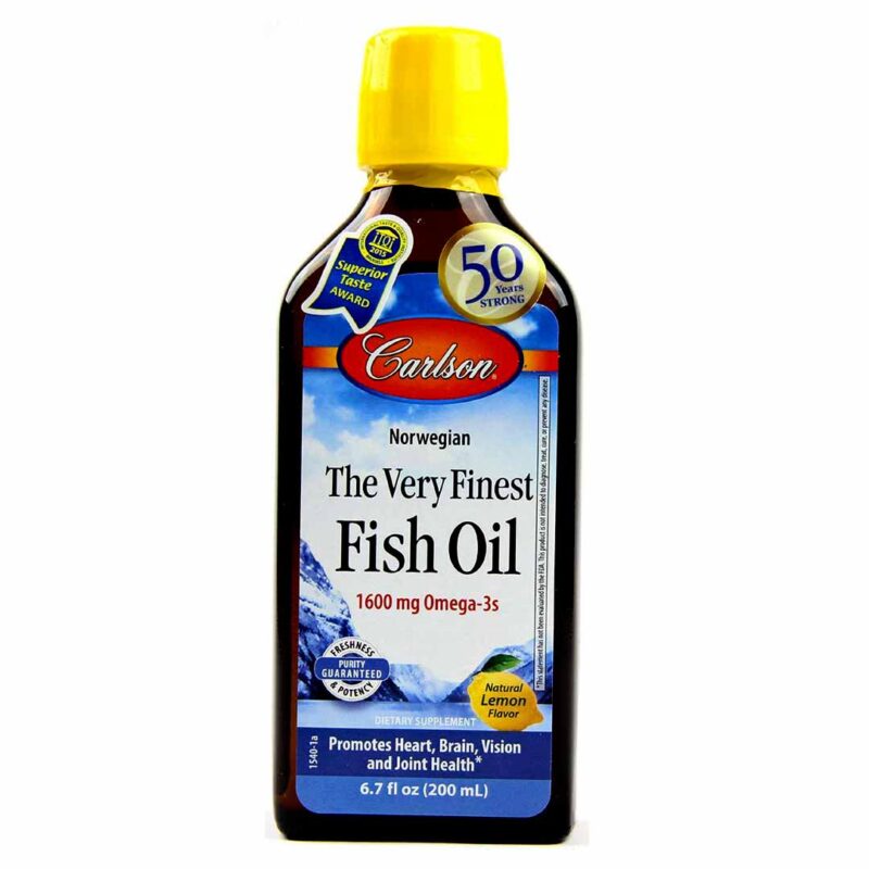 Рыбий жир Омега-3s 1600 mg Carlson Cod Liver Oil с лимоном 200 мл 1