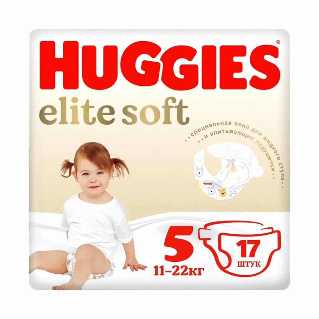 Подгузники Huggies Elite Soft 5 (12-22 кг) 17 шт