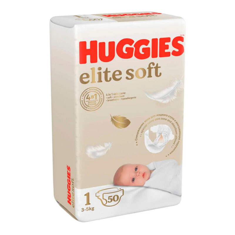 Подгузники Huggies Elite Soft 1 (до 5 кг) 50 шт