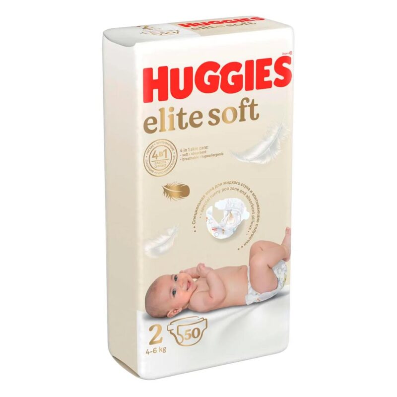 Подгузники Huggies Elite Soft 2 (4-6 кг) 50 шт