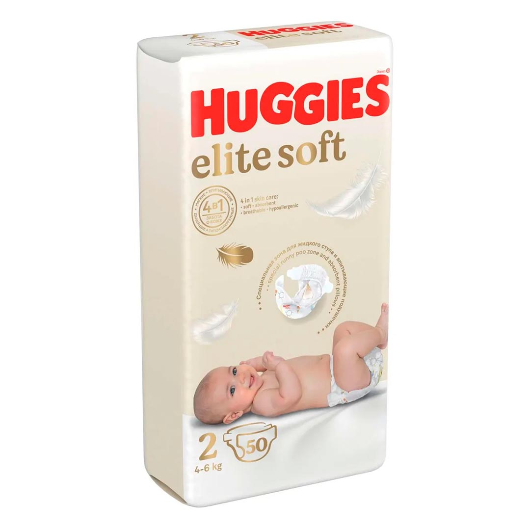 Подгузники Huggies Elite Soft 2 (4-6 кг) 50 шт Подгузники Huggies Elite Soft 2 (4-6 кг) 50 шт