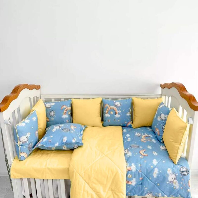 Набор постельного белья Ohmybaby с бортиками-подушками воздушный шар голубой 1
