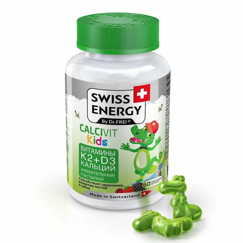 Swiss Energy Витамины Bones & Teeth K2+D3 кальций 60 шт 162 гр 1