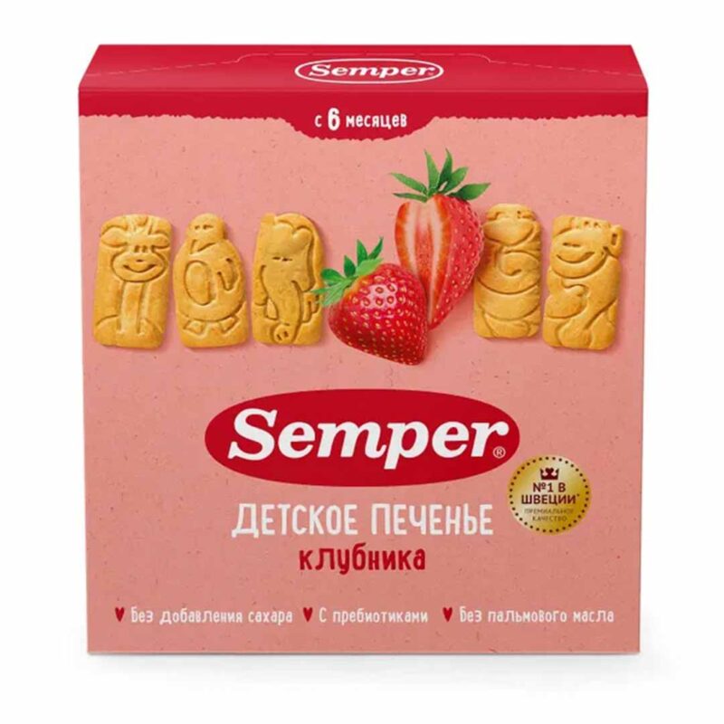 Печенье Semper клубника 125 гр 6+ мес 1