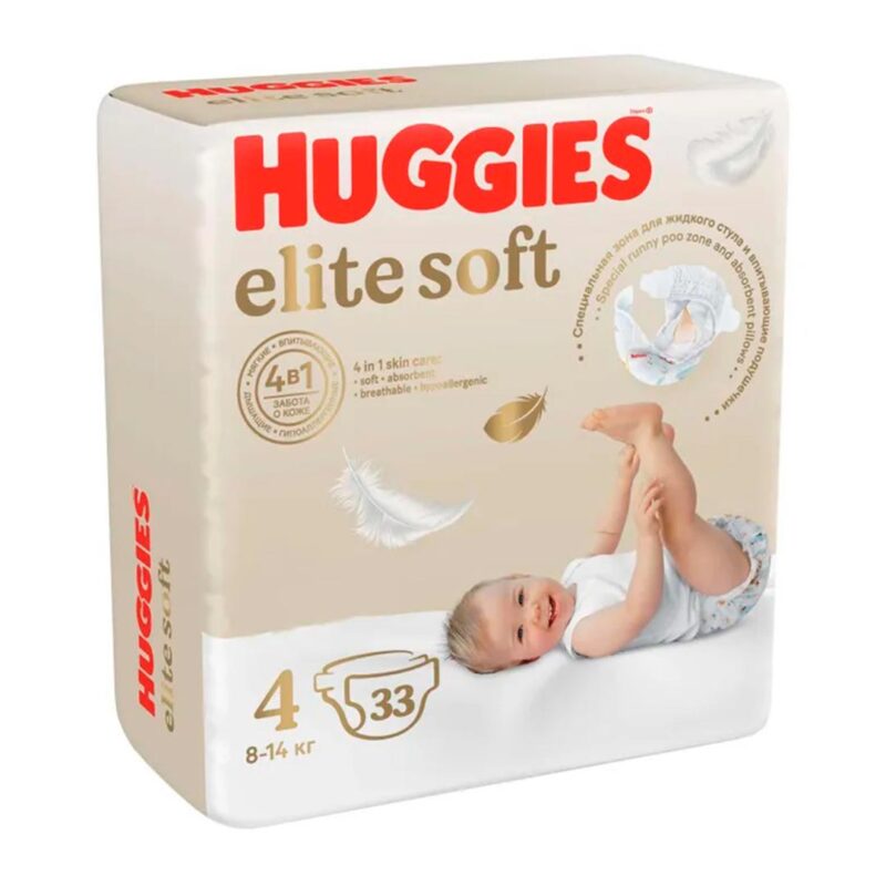 Подгузники Huggies Elite Soft 4 (8-14 кг) 33 шт