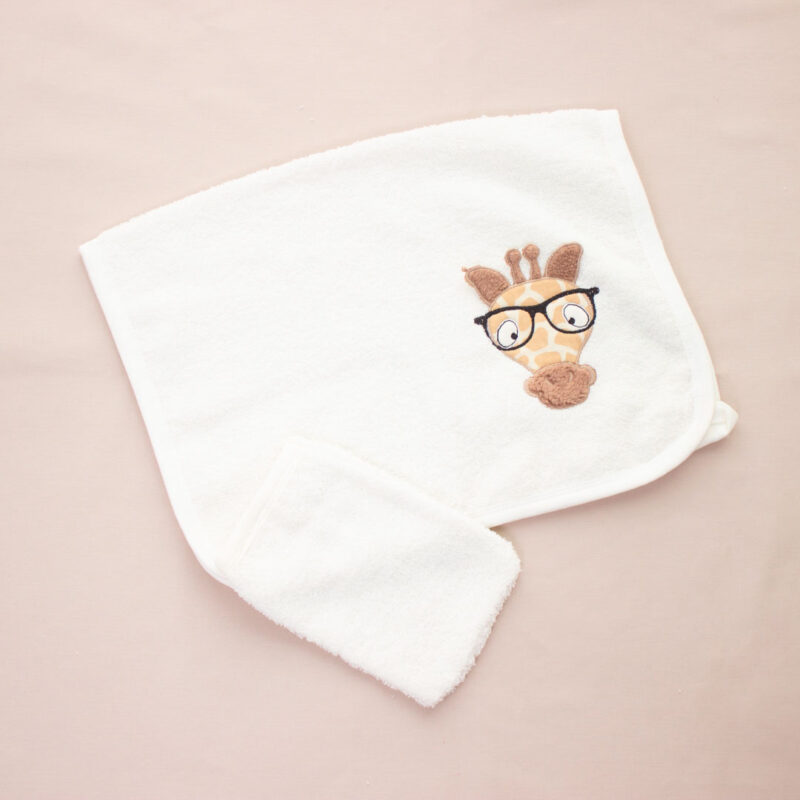 Комплект 2ка Babyline полотенце + халат с капюшоном жираф белый 3