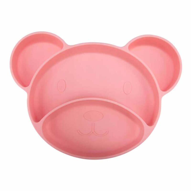 Многосекционная силиконовая тарелка Canpol Babies Bear Розовая 3