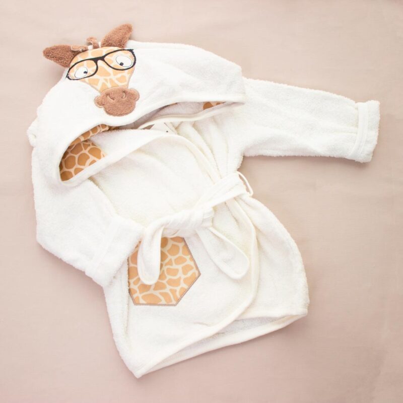 Комплект 2ка Babyline полотенце + халат с капюшоном жираф белый 1