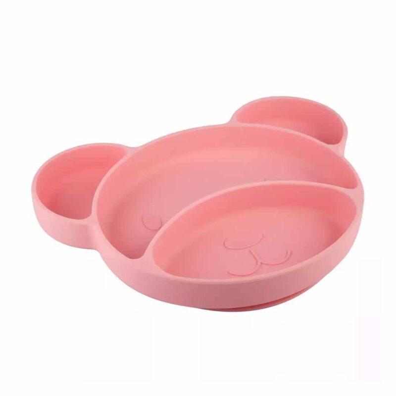 Многосекционная силиконовая тарелка Canpol Babies Bear Розовая 2