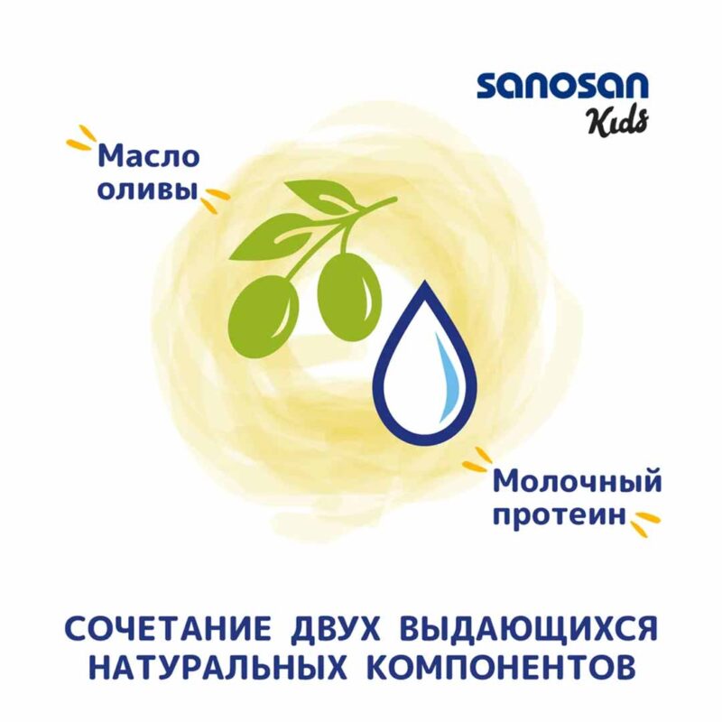 Гель-шампунь Sanosan Kids 2в1 с ароматом персика 3+ лет 200 мл 3