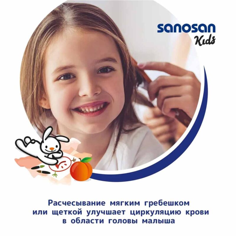 Гель-шампунь Sanosan Kids 2в1 с ароматом персика 3+ лет 200 мл 4
