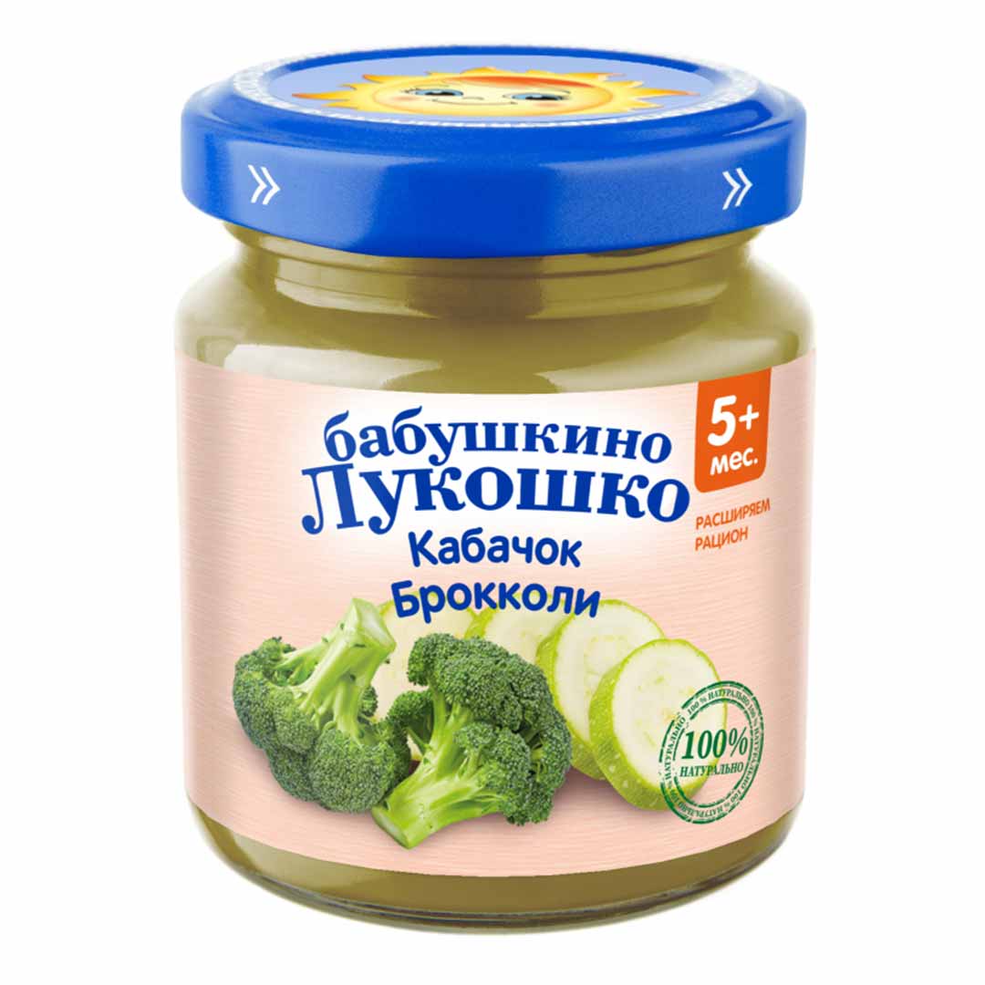eeddb00c5e0d78a1cc70870089c277ef_020224112549.jpeg Пюре Бабушкино лукошко кабачки брокколи 100 гр 5+ мес 1