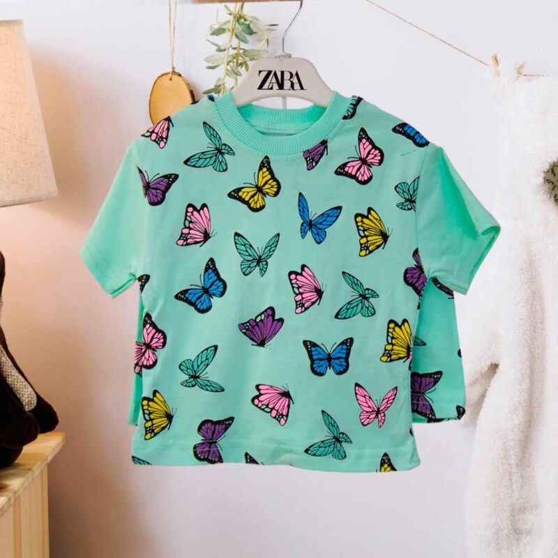Комплект 2ка ZARA Бабочки футболка + шорты Зеленый 1