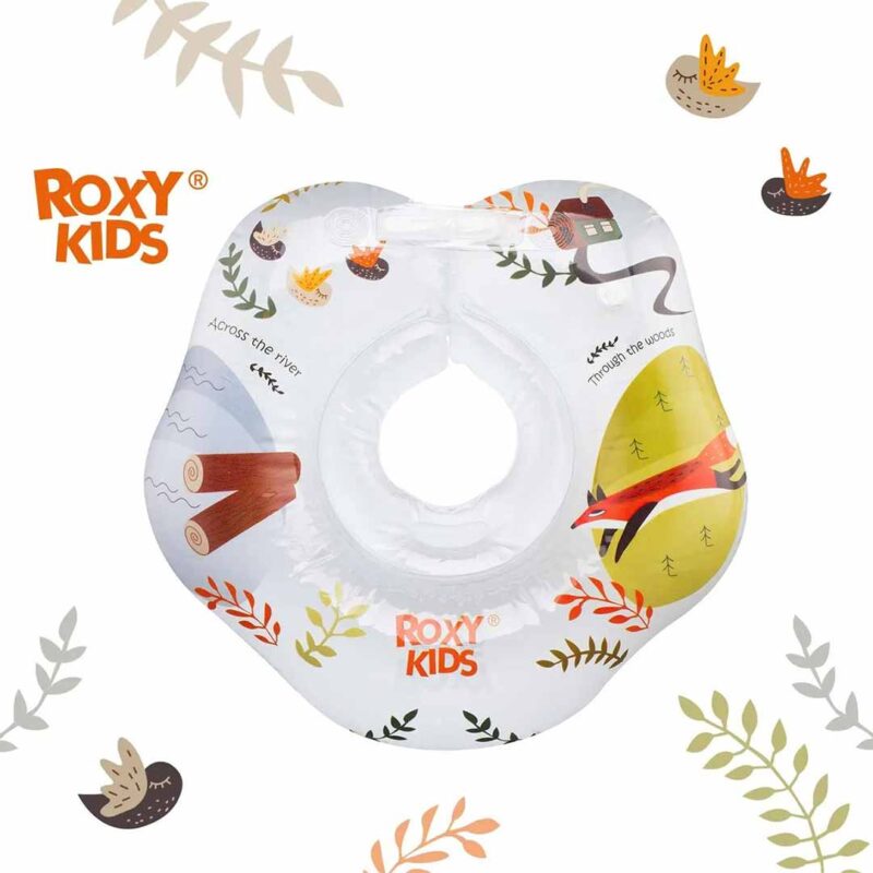 Круг для купания ROXY-KIDS Fairytale надувной на шею + сказка 38*39 см Fox 0-3 лет 1