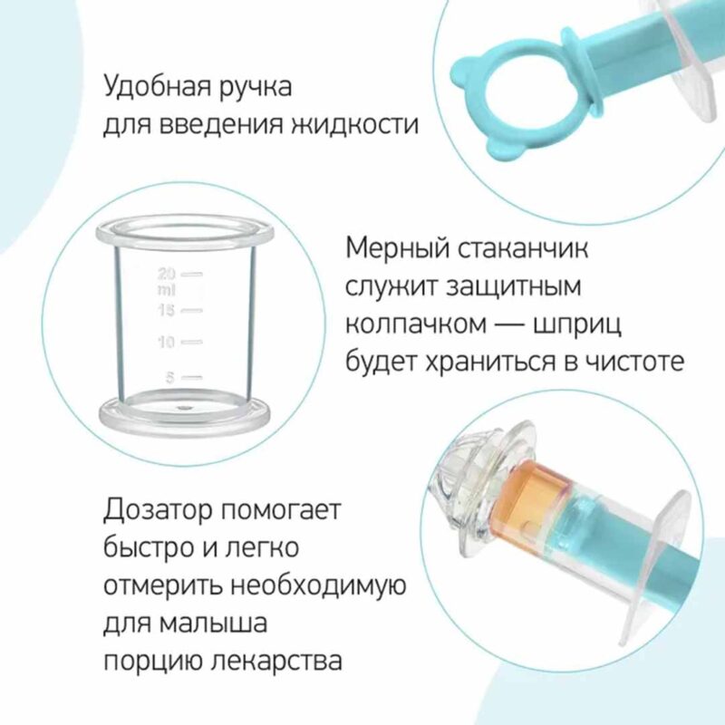 Дозатор для ввода лекарств ROXY-KIDS Бирюзовый 6