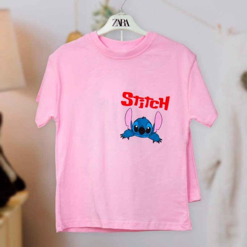 Комплект 2ка ZARA Stich футболка + шорты Розовый 1