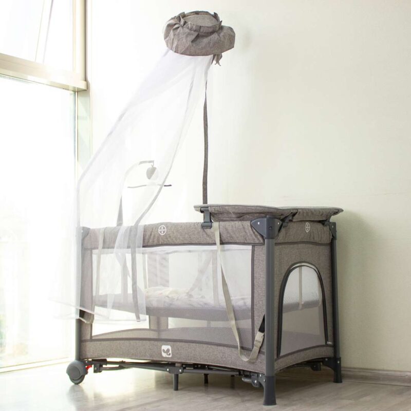 Манеж-кроватка Cool baby с пеленальным столиком KDD-P999N Grey 1